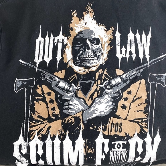 Sikspak Outlaw Scum F@CK Here To Bum You Out Graphic Hoodie M - Picture 13 of 16